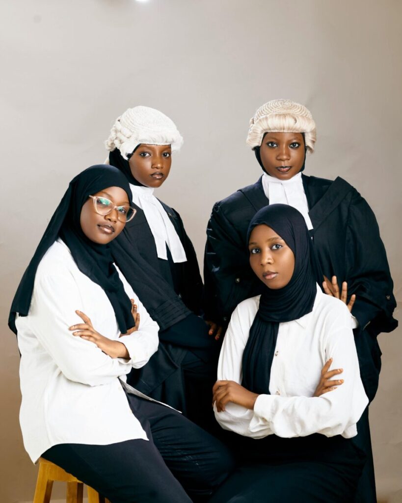 Group portrait of African female lawyers in professional attire, exuding confidence and strength.